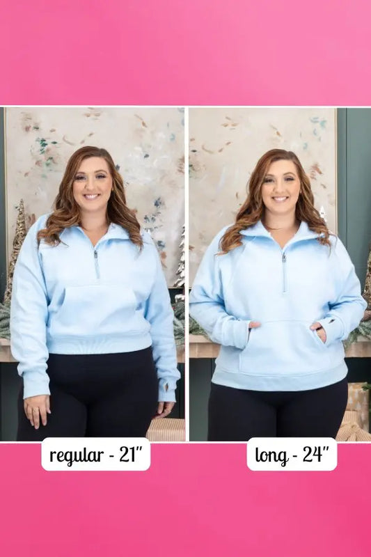 Fleece Funnel Neck Pullover In Two Lengths