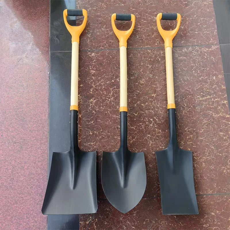 Heavy Duty Metal Iron square Spade Shovel with Wooden Handle Garden Manual Digging Tools