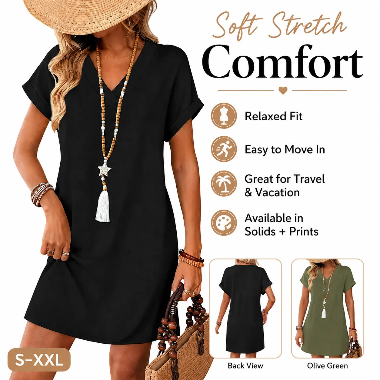 Dresses for Women 2026 Casual Summer Tshirt Dress Wedding Guest Dresses Short Sleeve Fashion Beach Vacation Clothes