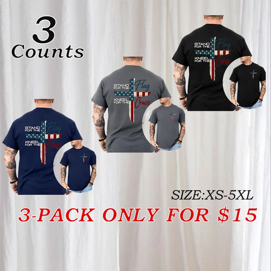 Stand For The Flag Graphic Tees for Cotton Fabric Casual Crew