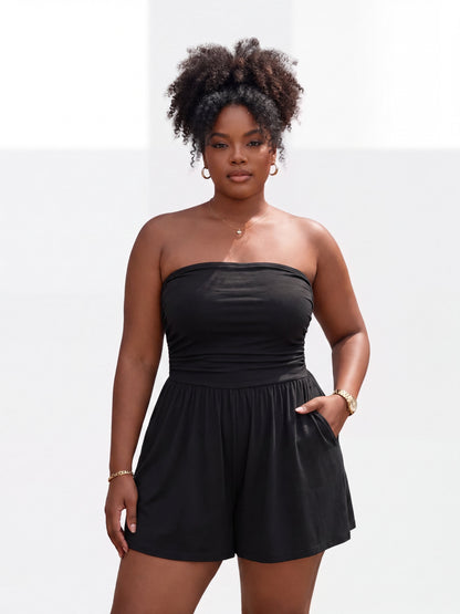 Summer Womens Romper 2026 Spring Strapless Tube With Pockets