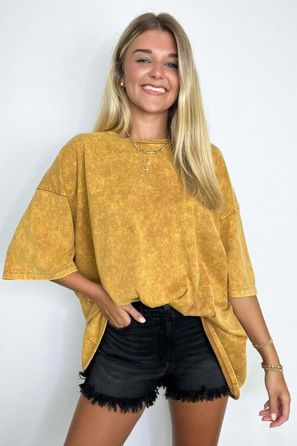 Weekend Awaits Mineral Wash Oversized Top - BACK IN STOCK