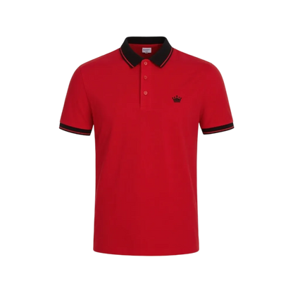 Men's Regular Fit Contrast Trim Polo Shirt – Half Zip, Short Sleeve, Summer Casual/Sporty Top for Daily Wear