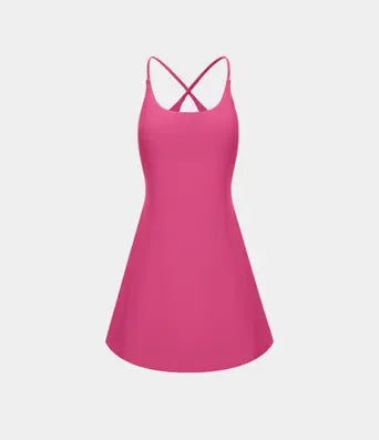 Women’s Active Dress – Cloud-Soft Breathable Tennis Dress with Pockets, Easy-On Backless Design for Yoga, Golf, and Daily Wear