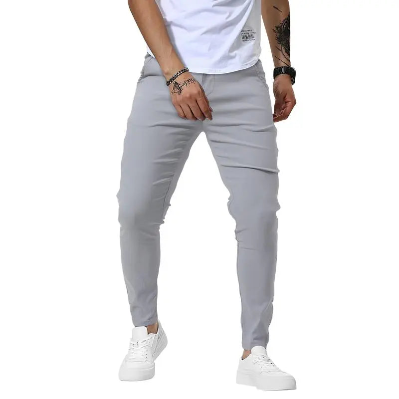 Men's Casual Slim Fit Pants Skinny Stretch Dress Slacks