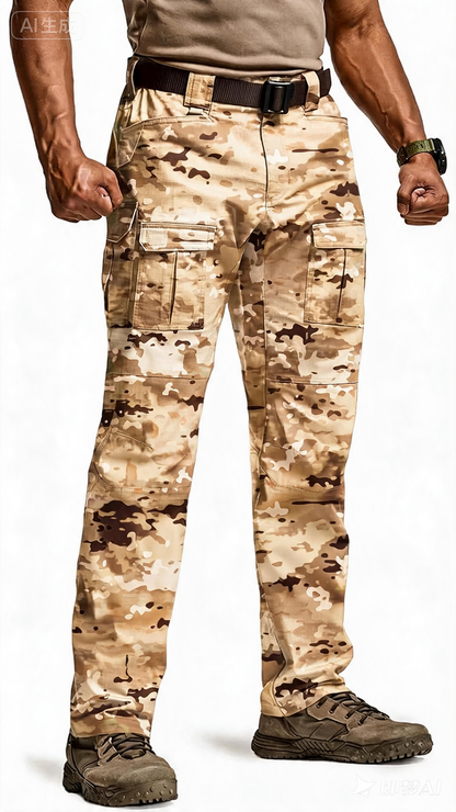 Men's Flex Ripstop Tactical Pants, Water Resistant Stretch Cargo Pants, Lightweight EDC Hiking Work Pants