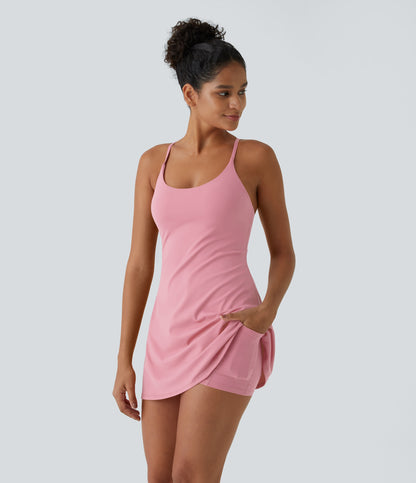 Women’s Active Dress – Cloud-Soft Breathable Tennis Dress with Pockets, Easy-On Backless Design for Yoga, Golf, and Daily Wear