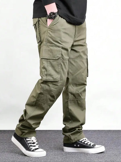 Men's Loose Solid Pocket Cargo Pants