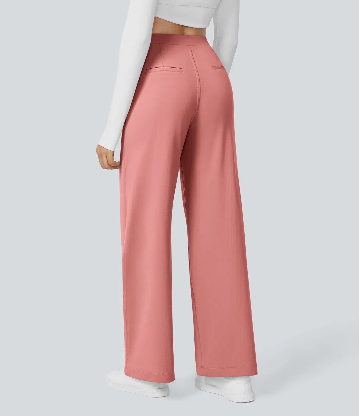 ⏰Big Spring Sale!High Waisted Side Pocket Straight Leg Work Pants