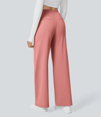 ⏰Big Spring Sale!High Waisted Side Pocket Straight Leg Work Pants