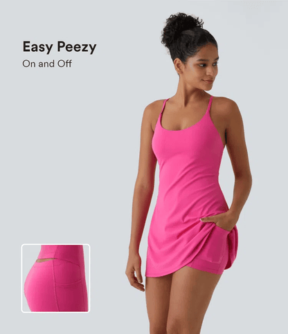 Softlyzero Plush Backless Active Dress-Easy Peezy