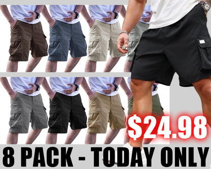 🔥Men's Plus Size Solid Flap Pocket Cargo Shorts