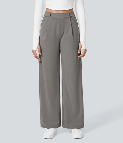 ⏰Big Spring Sale!High Waisted Side Pocket Straight Leg Work Pants
