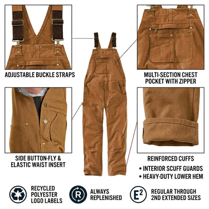 💥Last Day 50% SALE OFF 💥Promotion ! Men's Denim Bib Overalls, Workwear with Adjustable Straps and Convenient Tool Pockets