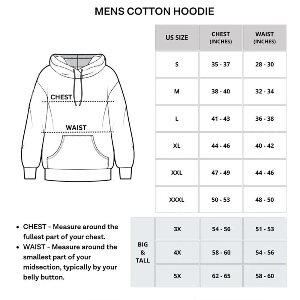 Men's Cotton Lightweight Casual Pullover Drawstring Hoodie With Pocket  (Big & Tall)