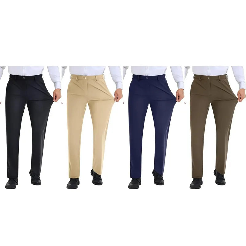 Men's Stretch Gurkha Pants Slim Fit Dress Pants