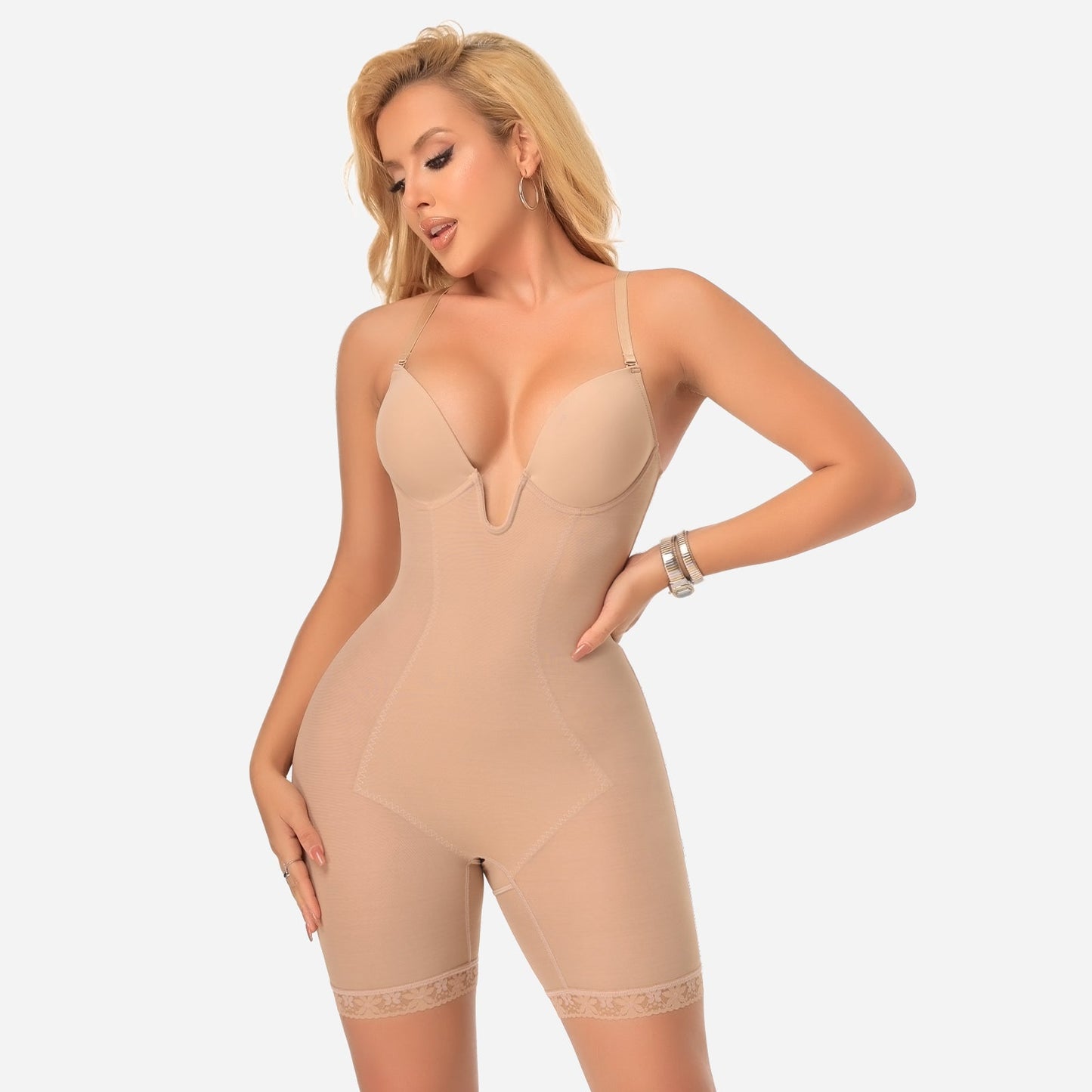 Joyshaper Backless Deep U Plunge Shapewear Strapless Bodysuit