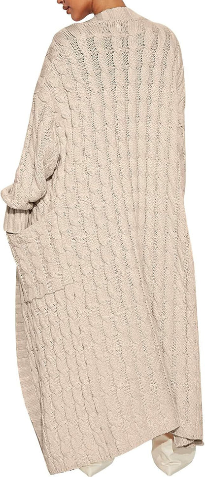 Women's Long Cardigan 2024 Oversized Coat Long Sleeve Open Cardigan Knitted Extra Long Coat Autumn Fashion Jacket Clothes