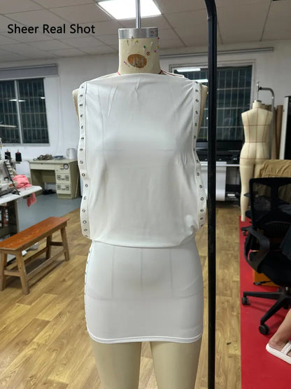 Eyelet Sleeveless Dress