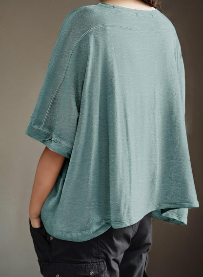 Dokotoo Summer Shirts 2025 Womens Solid T Shirts for Women Loose Oversized Tops Basic Tee