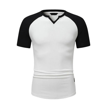 Men's V-Neck Longline Henley Muscle Tee