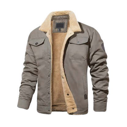 Men's Sherpa Lined Trucker Jacket – Warm, Casual Cotton Fleece