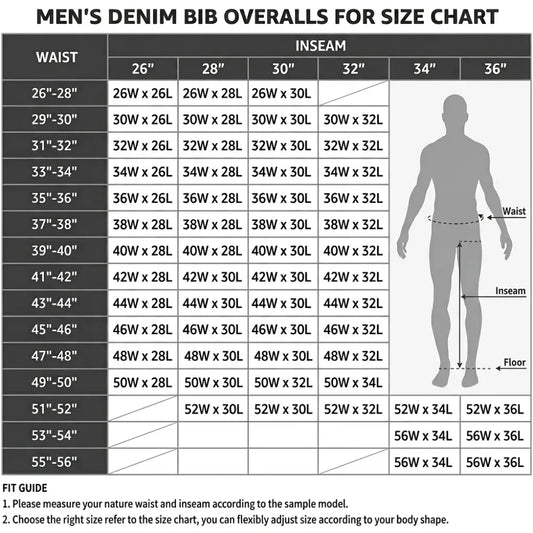 💥Last Day 50% SALE OFF 💥Promotion ! Men's Denim Bib Overalls, Workwear with Adjustable Straps and Convenient Tool Pockets
