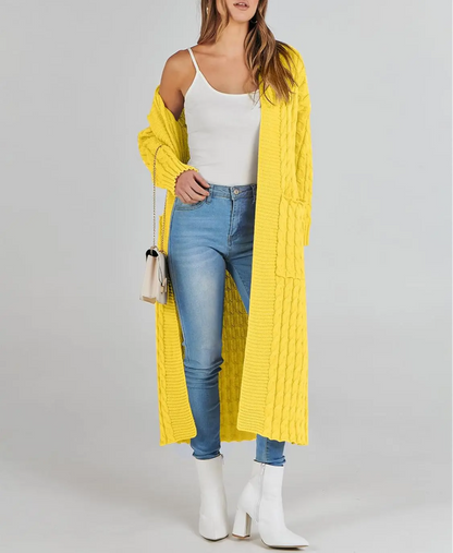 Women's Long Cardigan 2024 Oversized Coat Long Sleeve Open Cardigan Knitted Extra Long Coat Autumn Fashion Jacket Clothes
