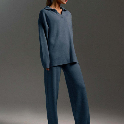 Knit Top and Wide Leg Pants 2 Piece Set