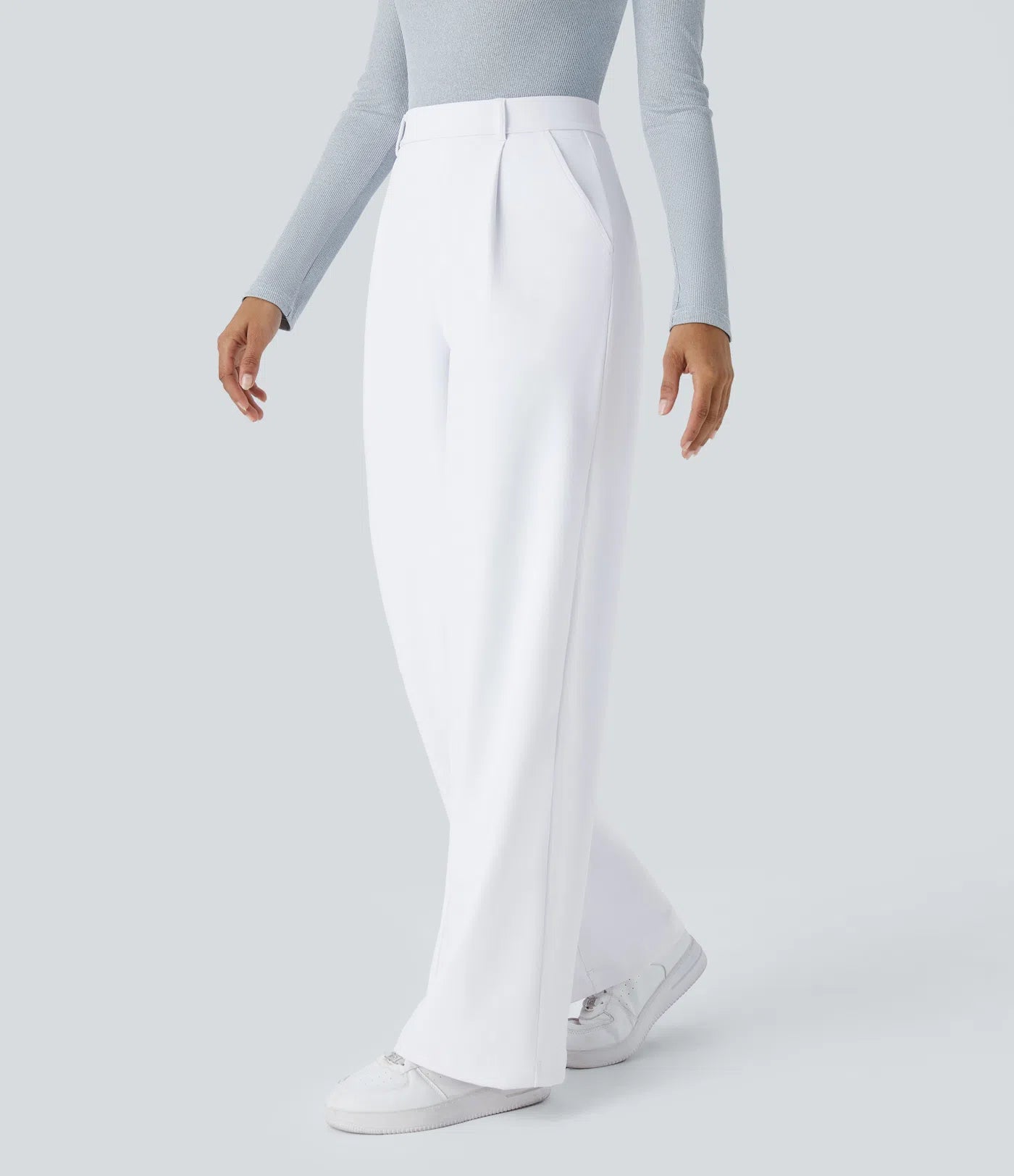 ⏰Big Spring Sale!High Waisted Side Pocket Straight Leg Work Pants