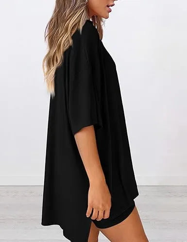 🔥Women's Casual Loose-fitting Two-Piece Set (Crew Neck/V-Neck) 🔥 10-Piece Set - Includes All Colors, Only $24