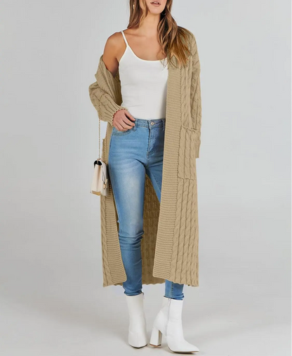 Women's Long Cardigan 2024 Oversized Coat Long Sleeve Open Cardigan Knitted Extra Long Coat Autumn Fashion Jacket Clothes