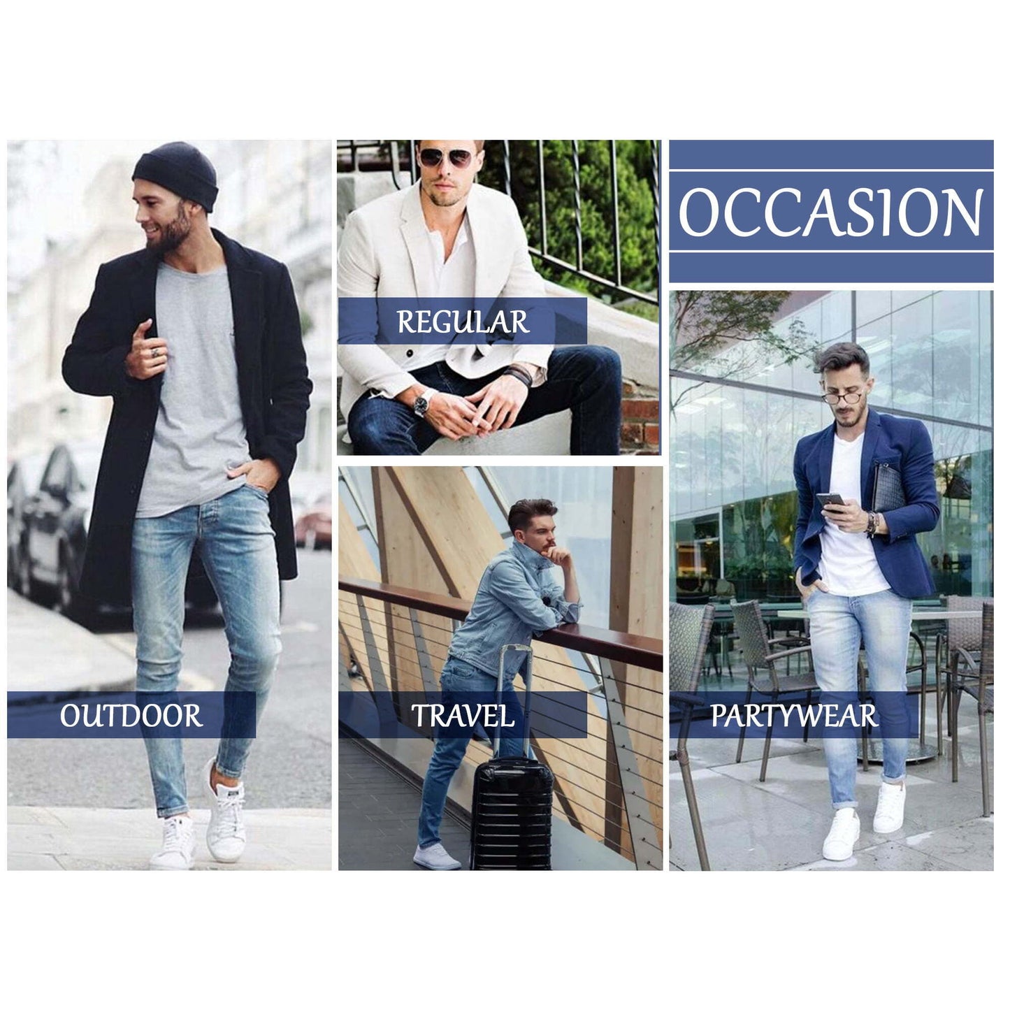 👖Men's 3-Pack Flex Stretch Slim Straight Jeans with 5 Pockets Denim Fabric (Sizes 30-46)(30-36)