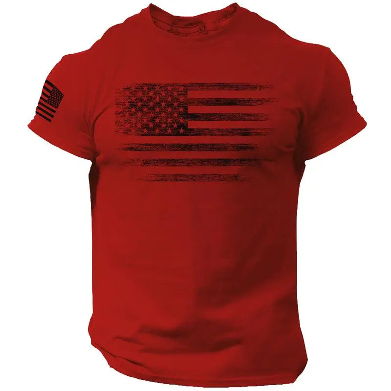 Rogue Style USA Distressed Flag Men's T-Shirt, Casual Cotton Tee - Menswear