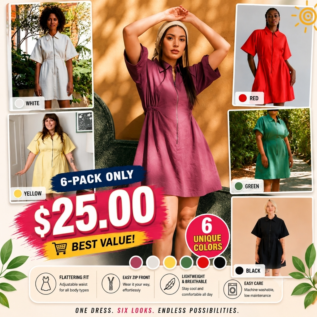 Utility Cinched Zip Dress (Buy 2 Free Shipping)