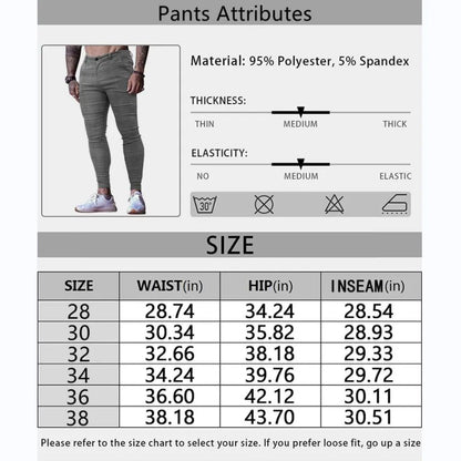 Men's Casual Slim Fit Pants Skinny Stretch Dress Slacks