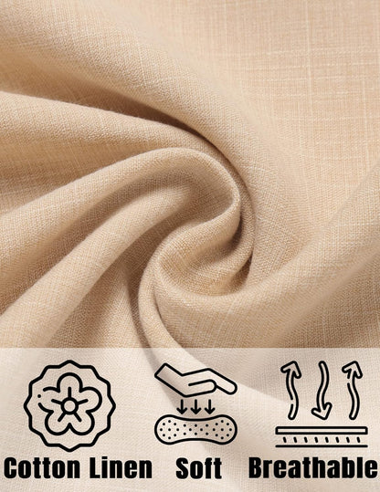 Men's Linen Shirts Short Sleeve Casual Shirts Button Down Shirt for Men Beach Summer Wedding Shirt