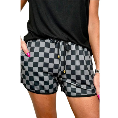 Women's 2026 Checkered Drawstring Elastic Waist Casual Summer Shorts