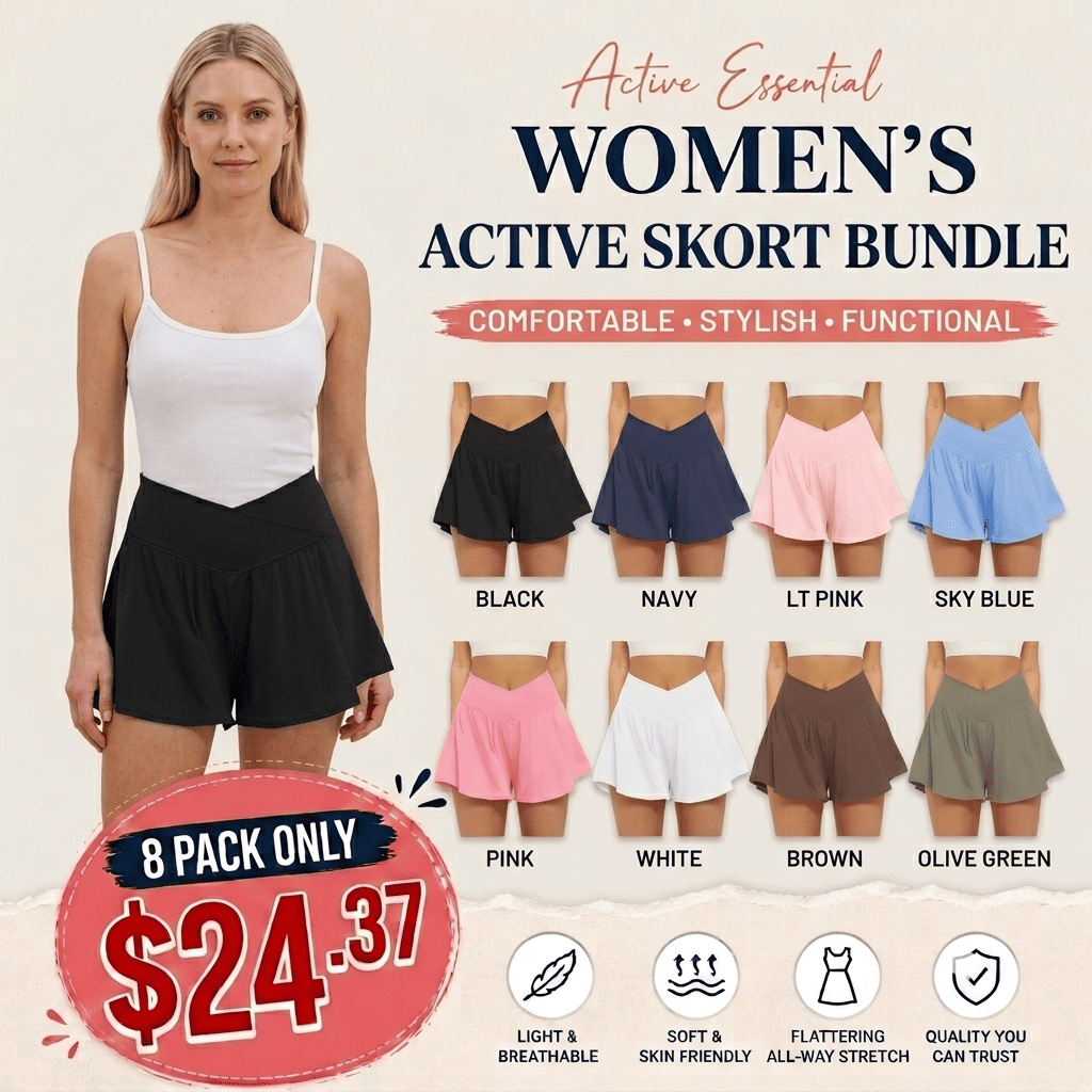FireSwan Crossover Athletic Shorts for Women 2 in 1 Flowy Running Shorts with Pockets Spandex Butterfly Workout Tennis Skorts