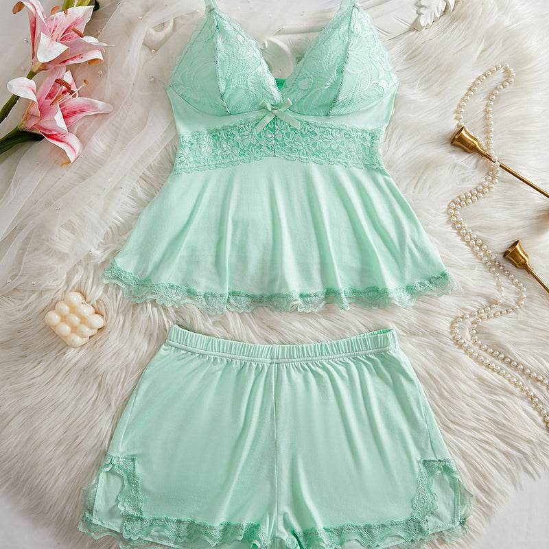 Lace-Trim Cami & Shorts Pajama Set