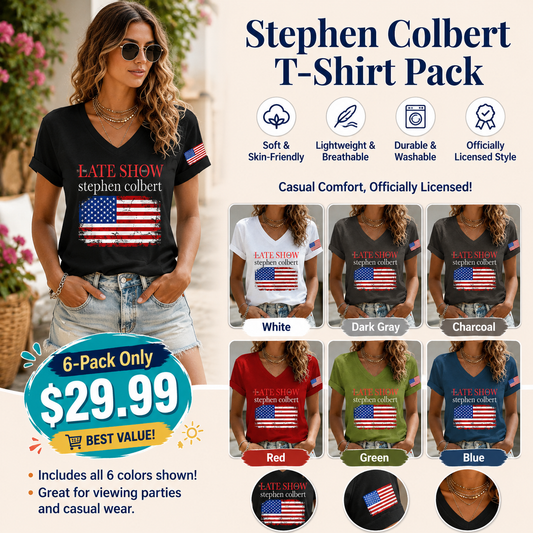V-Neck Retro Last Show Print T-Shirt