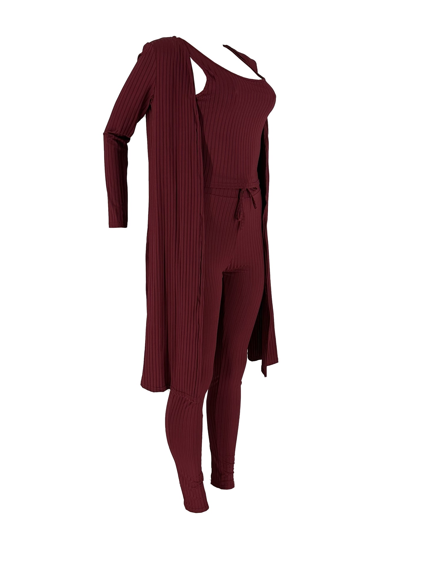 Women 3 Piece Wide Leg Pants Set Casual Long Sleeve Jacket Cardigan With Solid Tank Pants Set Dinner Suit Women