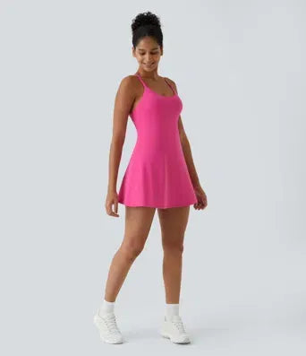 Women’s Active Dress – Cloud-Soft Breathable Tennis Dress with Pockets, Easy-On Backless Design for Yoga, Golf, and Daily Wear