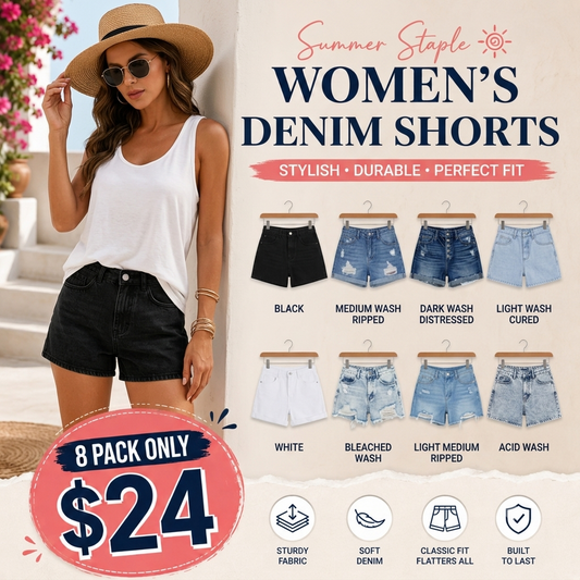 Women's Casual Denim Shorts (Just $3 Each!)