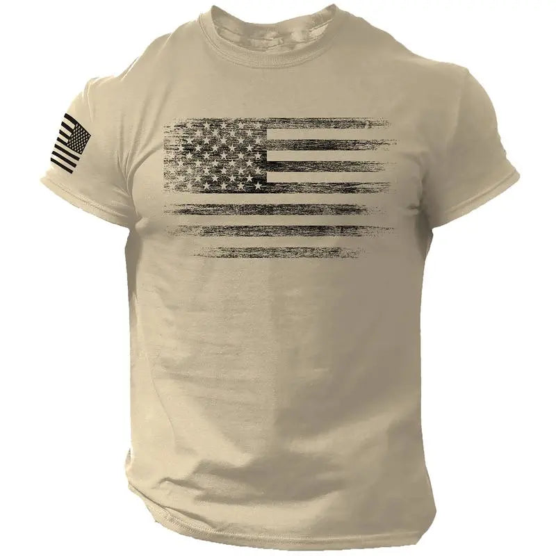 Rogue Style USA Distressed Flag Men's T-Shirt, Casual Cotton Tee - Menswear