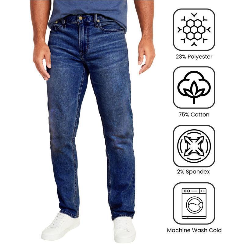 👖Men's 3-Pack Flex Stretch Slim Straight Jeans with 5 Pockets Denim Fabric (Sizes 30-46)(30-36)