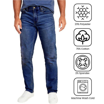 👖Men's 3-Pack Flex Stretch Slim Straight Jeans with 5 Pockets Denim Fabric (Sizes 30-46)(30-36)