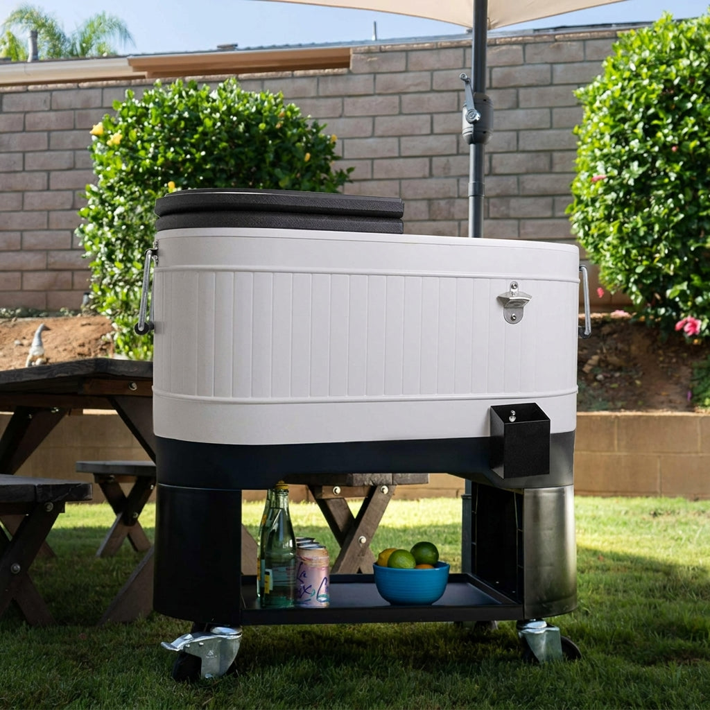 🎉Mobile Wheeled Patio Cooler – Large Outdoor Wheeled Cooler