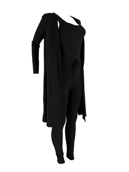 Women 3 Piece Wide Leg Pants Set Casual Long Sleeve Jacket Cardigan With Solid Tank Pants Set Dinner Suit Women