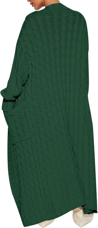 Women's Long Cardigan 2024 Oversized Coat Long Sleeve Open Cardigan Knitted Extra Long Coat Autumn Fashion Jacket Clothes